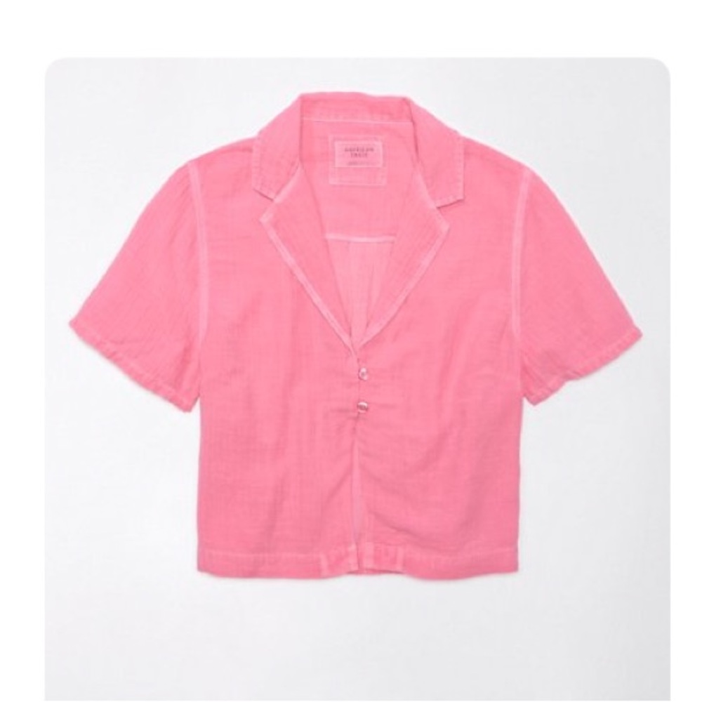 American Eagle Cropped Cabana Shirt